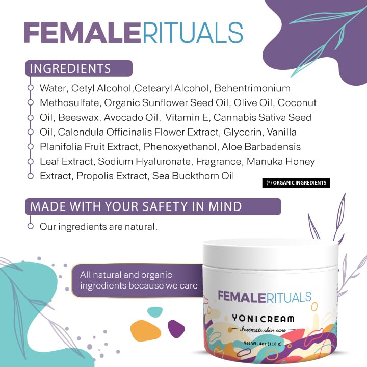 FEMALE RITUALS Vulva Moisturizing Cream - Vulva Care Balm - Clinically Tested Vaginal Moisturizer FEMALE RITUALS uk supplements