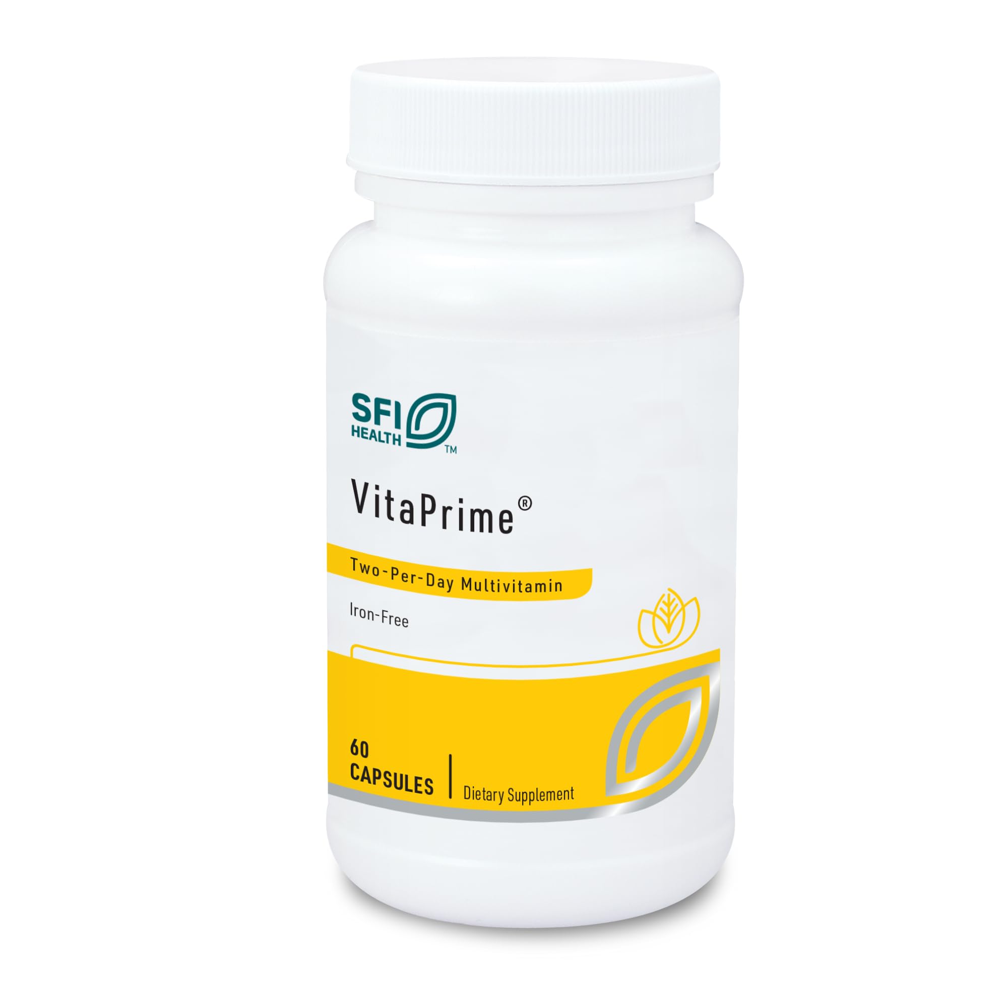 Klaire Labs SFI Health VitaPrime - Iron Free Multivitamin for Women & Men - Promote Immune Function & Support Nutritional Gaps - Two-Per-Day Multivitamin with Methyl Folate & B12 (60 Capsules) SFI Health uk supplements