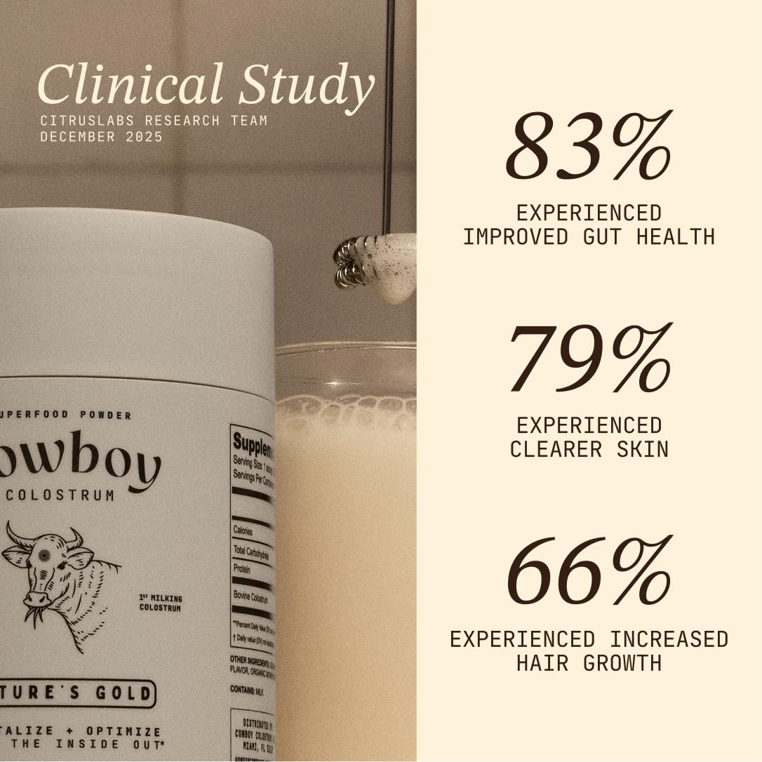 Cowboy - The Exclusive 1st Milking, Whole, Grass Fed Colostrum Supplement for Full Body Health - Bovine Colostrum Powder Packed w/Bioactive Nutrients - Sugar Free (Unflavored, 40 Servings) COWBOY COLOSTRUM uk supplements