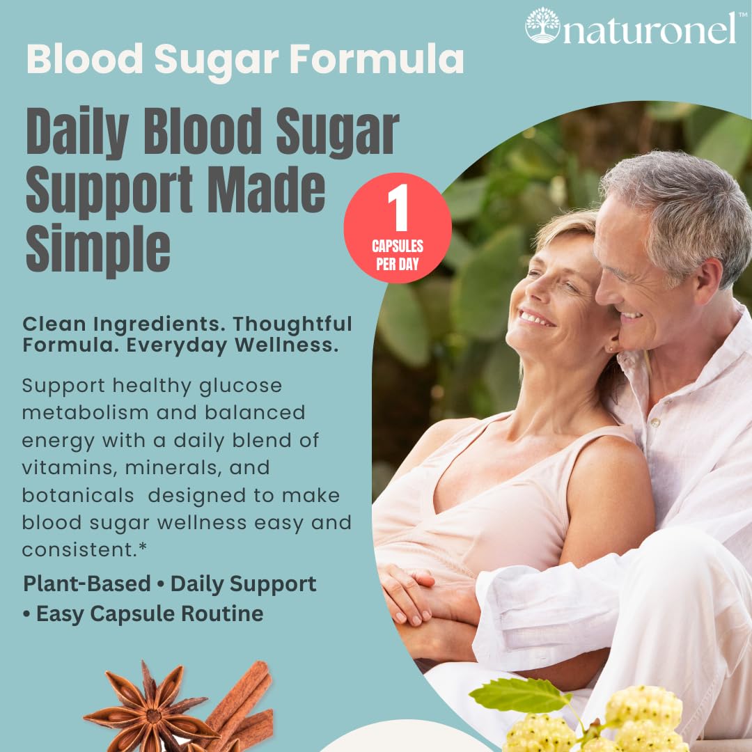 Naturonel Blood Sugar Formula – Metabolic Support with Cinnamon, Banaba, Bitter Melon, Guggul, Licorice, Gymnema, Juniper, Alpha Lipoic Acid & Chromium | Made in USA, GMP Certified Naturonel uk supplements