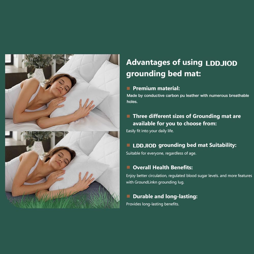 LDDJIOD Grounding Mat for Bed with 2 Grounding Cords, Conductive Grounding Sheet LDDJIOD uk supplements