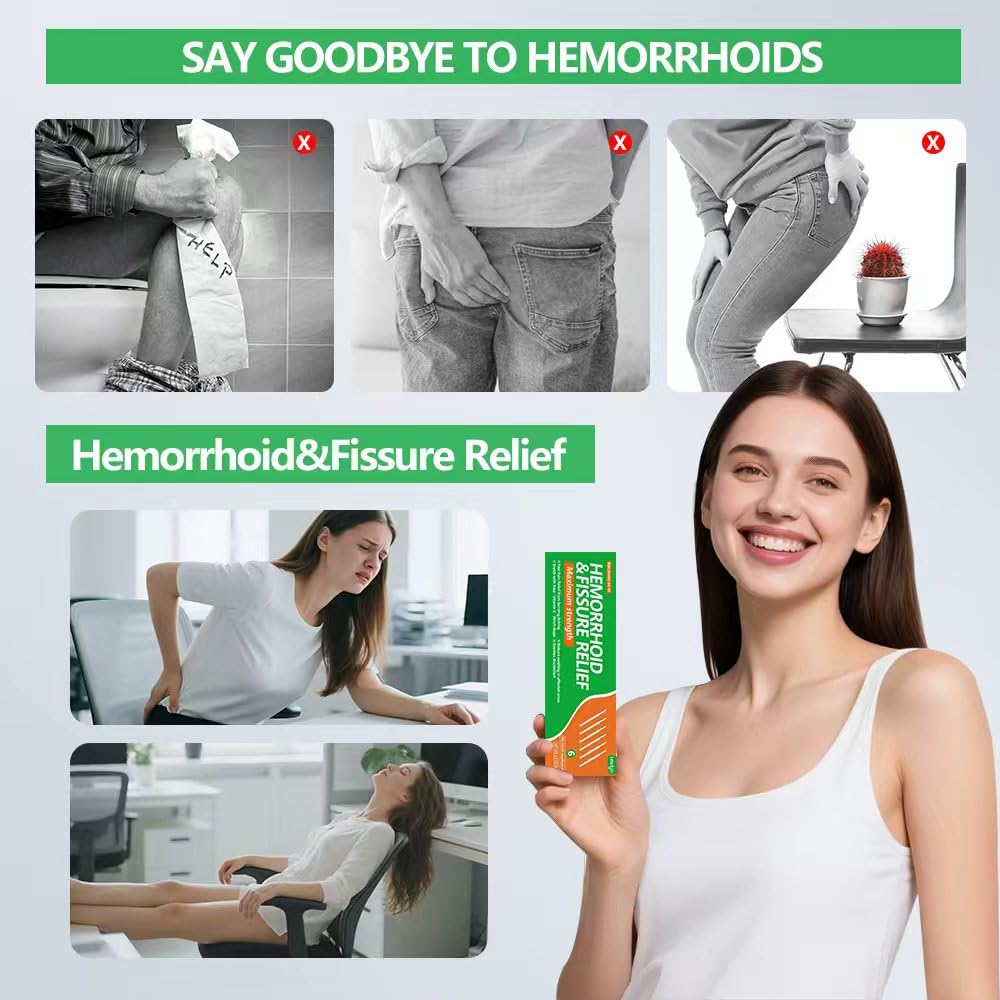 Lesdgo Hemorrhoidal Ointment(6 Pre-Filled),Hemorrhoid and Fissure Cream Witch Hazel Maximum Strength Pain Relief,for Itching and Swelling Lesdgo uk supplements