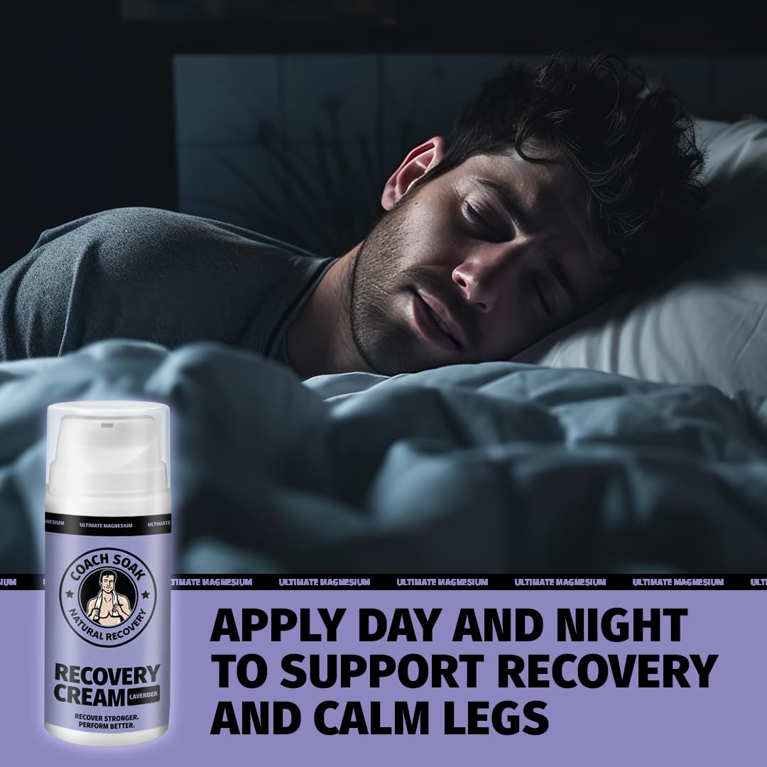 Coach Soak Magnesium Cream with MSM in Pump Bottle - Natural Recovery Cream with Magnesium Chloride & Menthol - Fast-Absorbing for Muscles & Joints, Lavender 3.4oz Coach Soak uk supplements