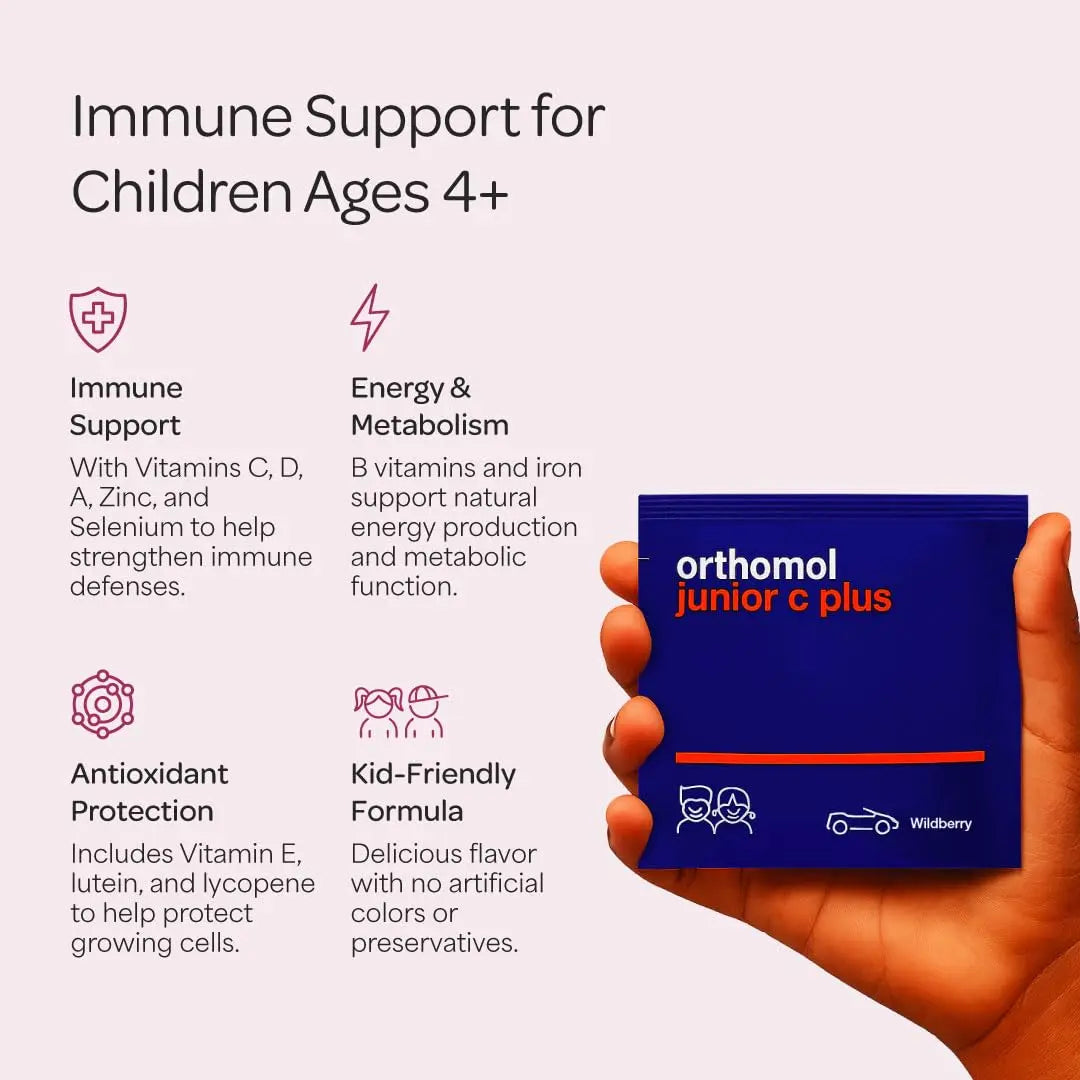 Orthomol Immun Junior C Plus, Kid's Multivitamin, Wildberry Flavor, 30-Day Supply Orthomol uk supplements