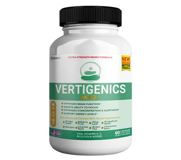 Vertigenics Max – Brain & Focus Support Supplement – Extra Strength Neuro Formula with Vitamins, Minerals & Herbal Blend – Supports Clarity, Alertness & Energy – 60 Capsules (1) Vertigenics uk supplements