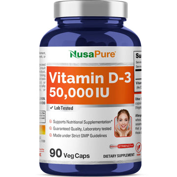 NusaPure Vitamin D3 50,000 IU 90 Veggie Capsules (Non-GMO & Vegan) NusaPure uk supplements