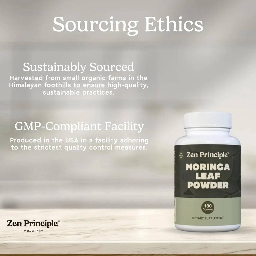 Zen Principle Organic Moringa Oleifera. Ultra-Premium. Provides an All Natural Energy Boost and Multi-Vitamin Zen Principle uk supplements
