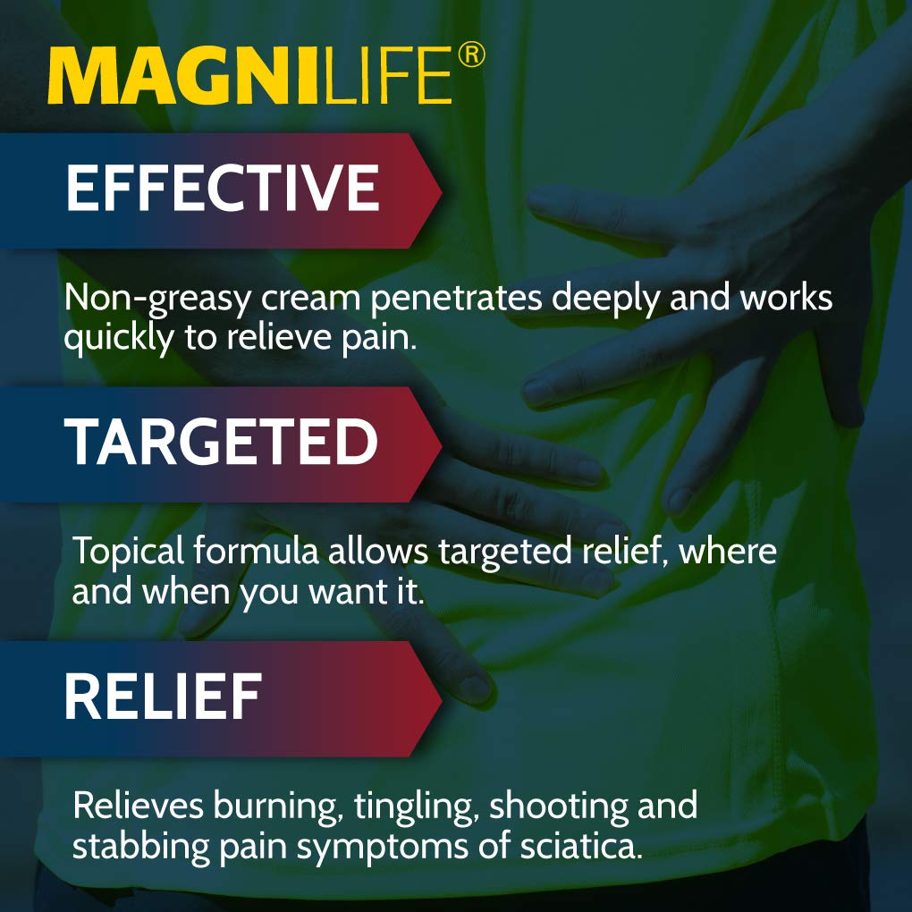 MagniLife Leg & Back Pain Relief Cream (4 oz), Topical Support for Leg Pain & Lower Back Discomfort, Fast Absorbing, No Residue, Mild Scent, Massage-in Formula MagniLife uk supplements