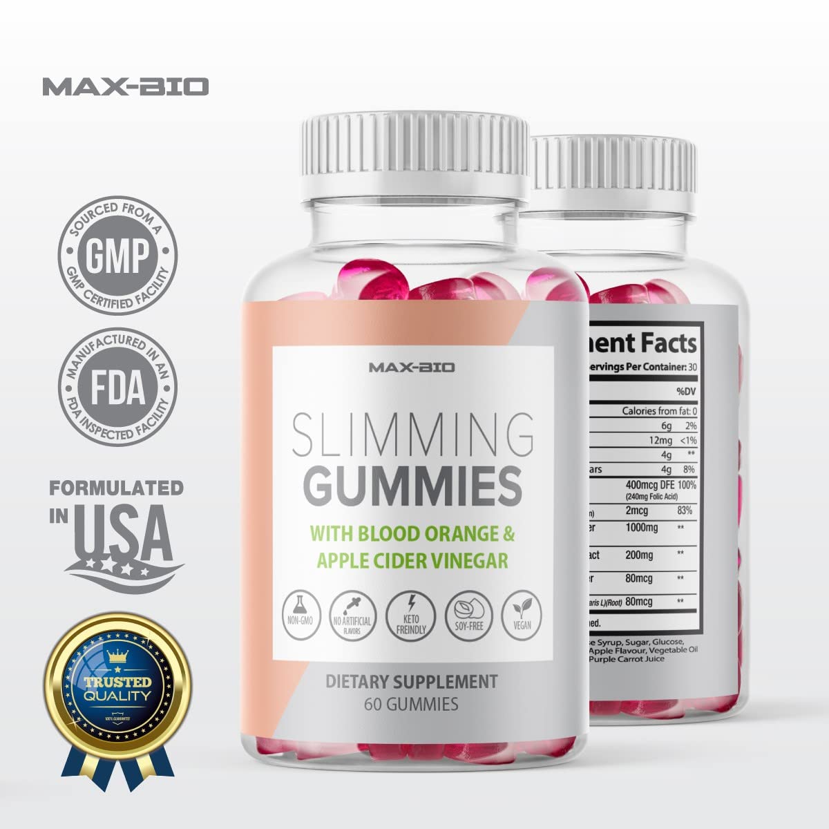 Max-Bio Slimming Gummies It Works with Apple Cider Vinegar and Sicilian Blood Orange Extract Max-Bio uk supplements