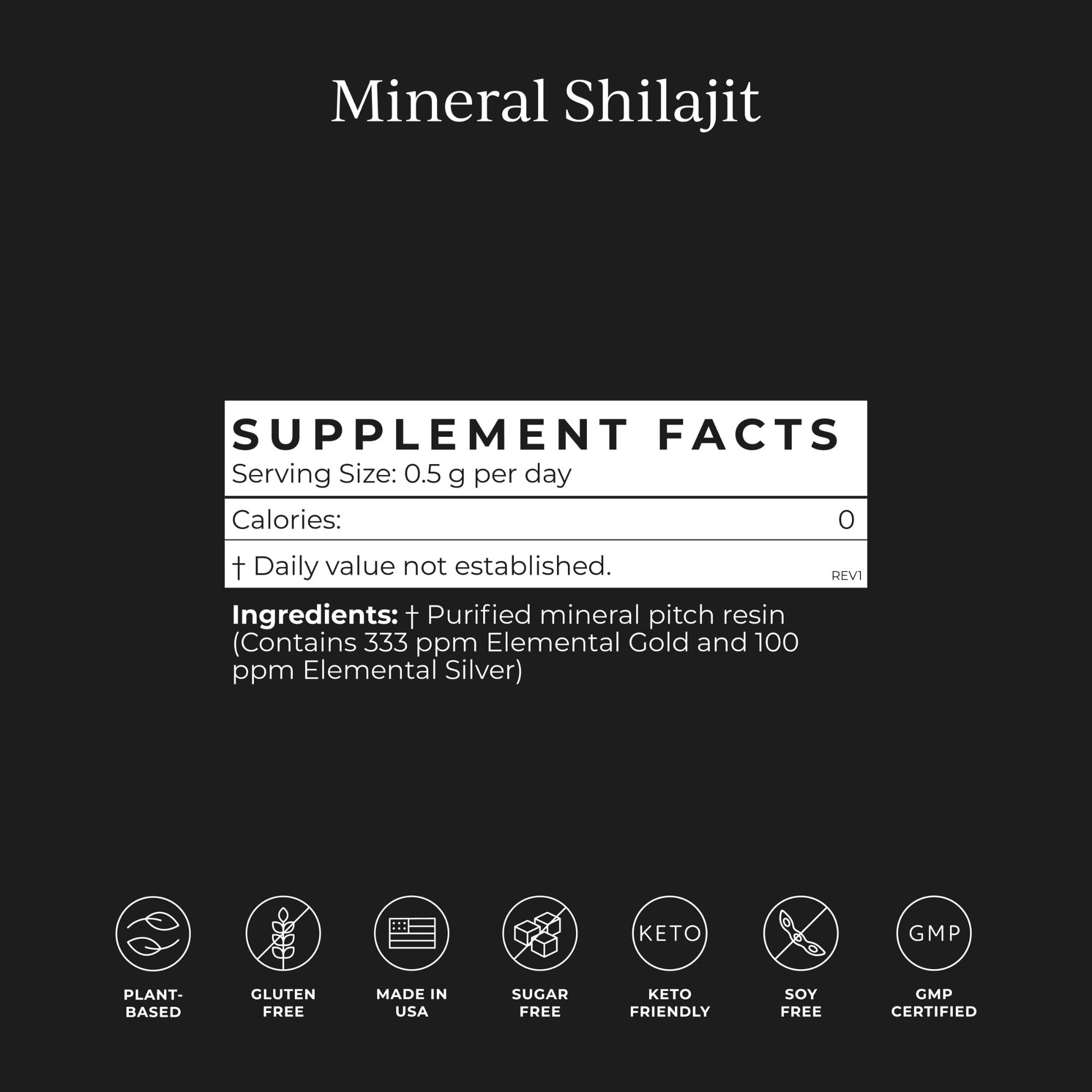 CYMBIOTIKA Pure Himalayan Shilajit Resin 500mg - 84+ Trace Minerals, High Potency with Elemental Gold & Fulvic Acid - for Energy, Focus, Immune & Digestive Support - Authentic Shilajit Resin CYMBIOTIKA uk supplements