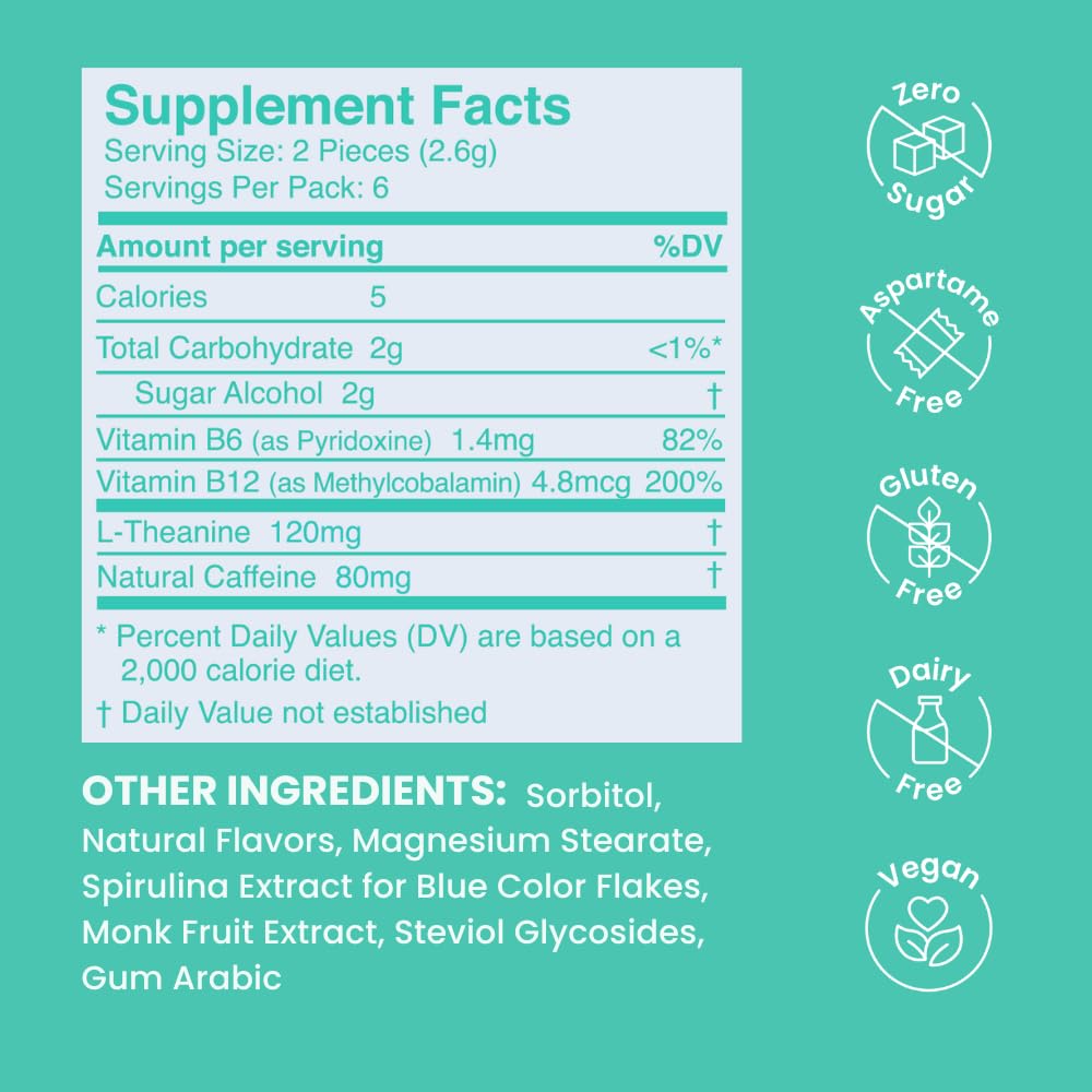 Neuro Energy & Focus Mints - Sugar Free Breath Mints with 40mg Natural Caffeine, B Vitamins & L-Theanine - Vegan Brain Supplement for Exercise, Study & Daily Focus - Peppermint, 12 ct Neuro uk supplements