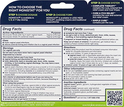 Monistat 3 Day Triple Action Combo Pack, Odorless, White Monistat uk supplements