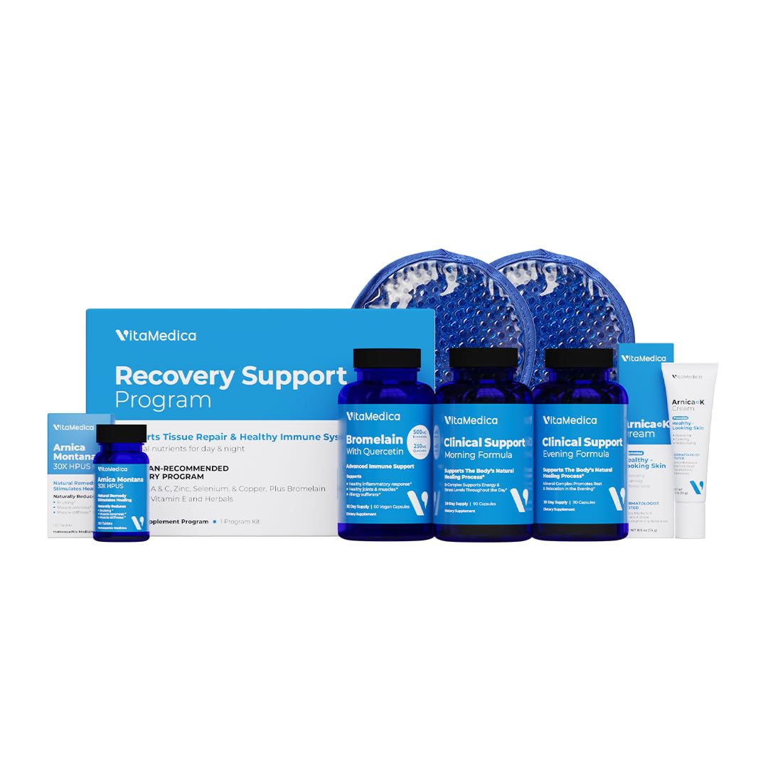 VitaMedica | Ultimate Recovery Bundle | Surgery Prep | Wound Healing | Supplements | Arnica K Oxide Cream | Hot Cold Packs | 30 Day Supply | Arnica Montana | Bromelain | Vitamin A | B Complex VitaMedica uk supplements