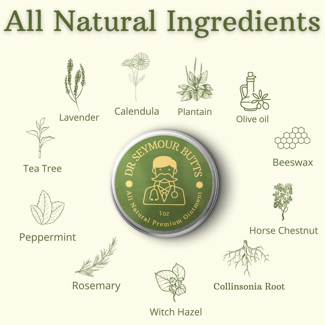 Dr. Seymour Butts All-Natural Hemorrhoid Care Cream – with 10 Botanicals Including Witch Hazel, Calendula & Horse Chestnut – Soothing Relief for Burning, Itching & Irritation. Dr. Seymour Butts uk supplements