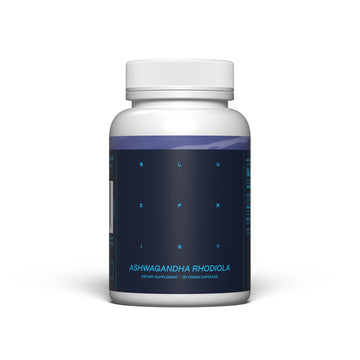 Blueprint Bryan Johnson Ashwagandha & Rhodiola Supplement – 120mg Ashwagandha + Rhodiola Root – Daily Adaptogen Capsules for Stress Support, Mood Balance, Energy & Focus – 30 Vegan Capsules Blueprint Bryan Johnson uk supplements