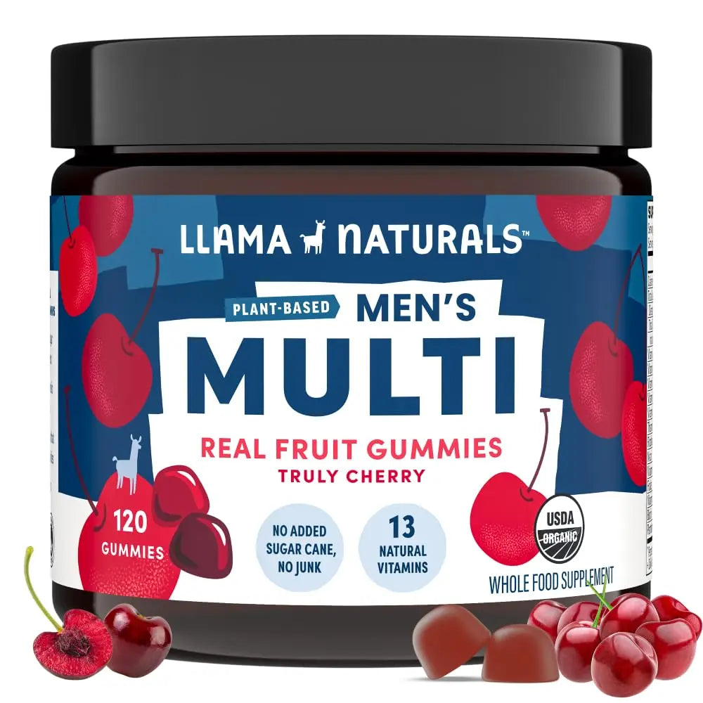 Llama Naturals Multivitamin for Men, Vegan, Organic Gummies with Vitamin D, C and K, Men's Real Fruit Gummy Vitamins Llama Naturals uk supplements