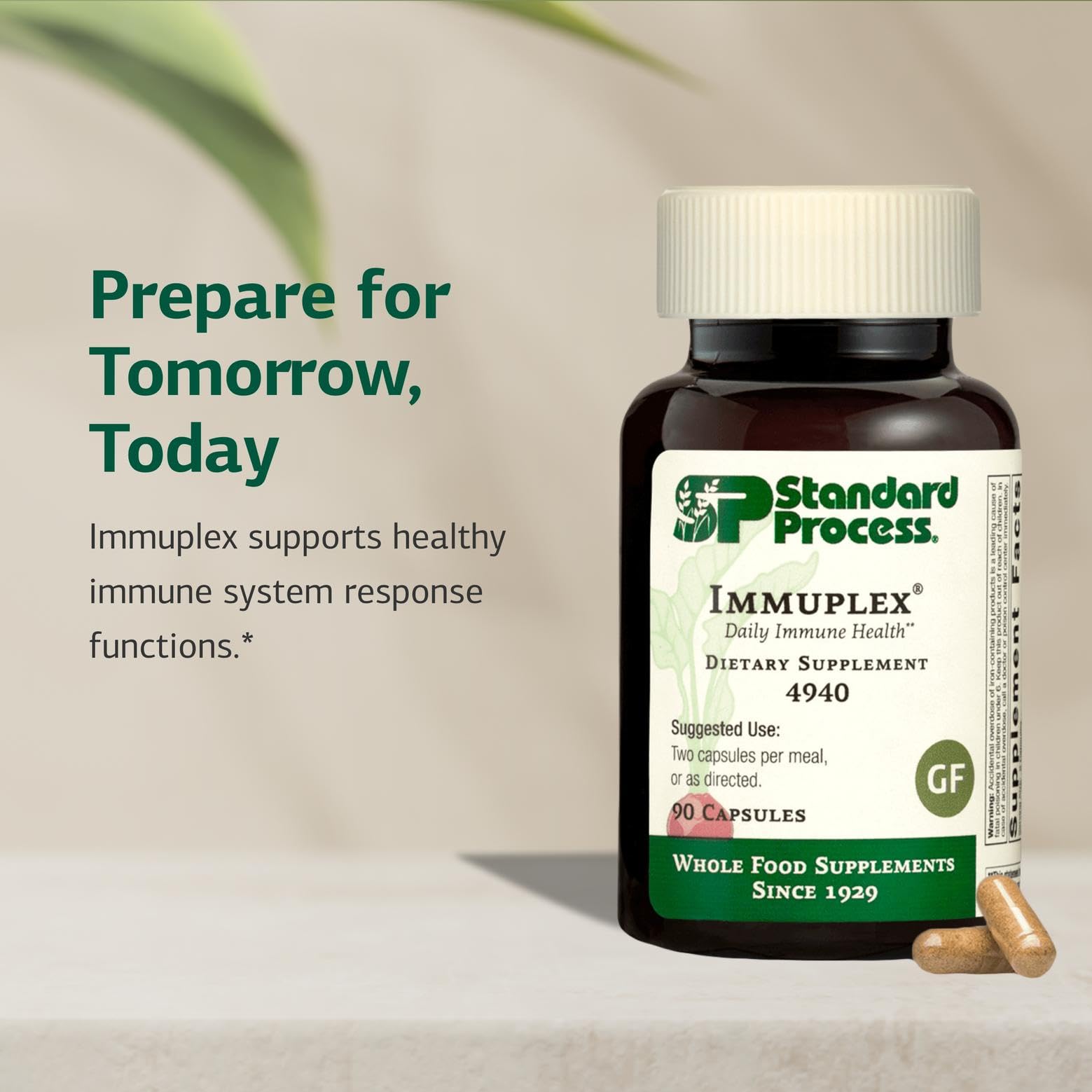 Standard Process Inc. Immuplex - Daily Immune Support Supplement with Folate, Iron, Vitamin C & Vitamin A - Mineral Supplement with Antioxidant Ingredients - 90 Capsules Standard Process Inc. uk supplements
