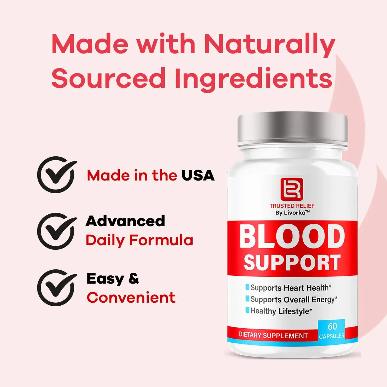 (2 Pack) Trusted Relief Blood Support Capsules - Official TrustedRelief Blood Support Vitamin Pills, Natural Trusted Relief Advanced Premium Formula Wellness & Overal Health, 120 Capsules For 2 Months LIVORKA uk supplements