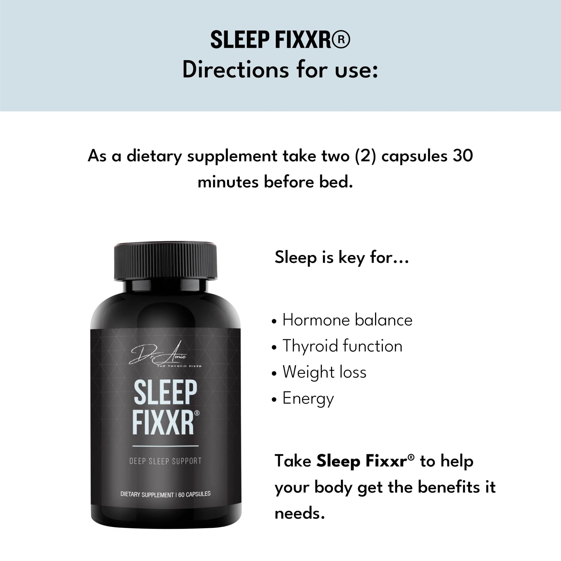 Fixxr Sleep Support by Dr. Amie | with Melatonin, Inositol, and Magnesium | 30 Day Supply, 60 Capsules Fixxr uk supplements