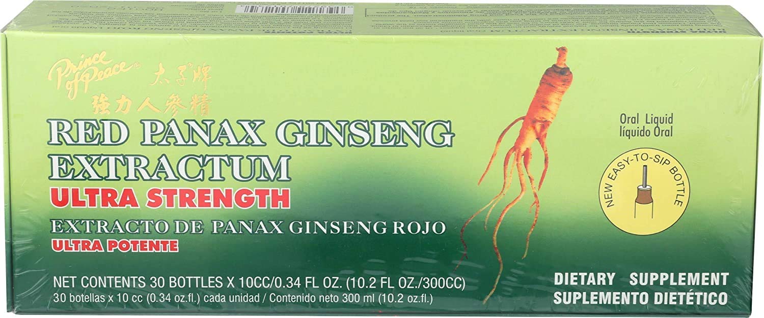 Prince of Peace Red Panax Ginseng Extractum Ultra Strength, 0.34 Fl Oz (Pack of 30) Prince Of Peace uk supplements
