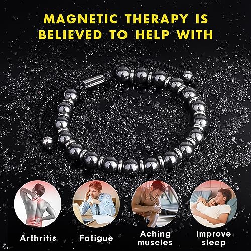 CARITATE Magnetic Hematite Bracelet for Women and Men, Healing Energy Beaded Bracelet CARITATE uk supplements