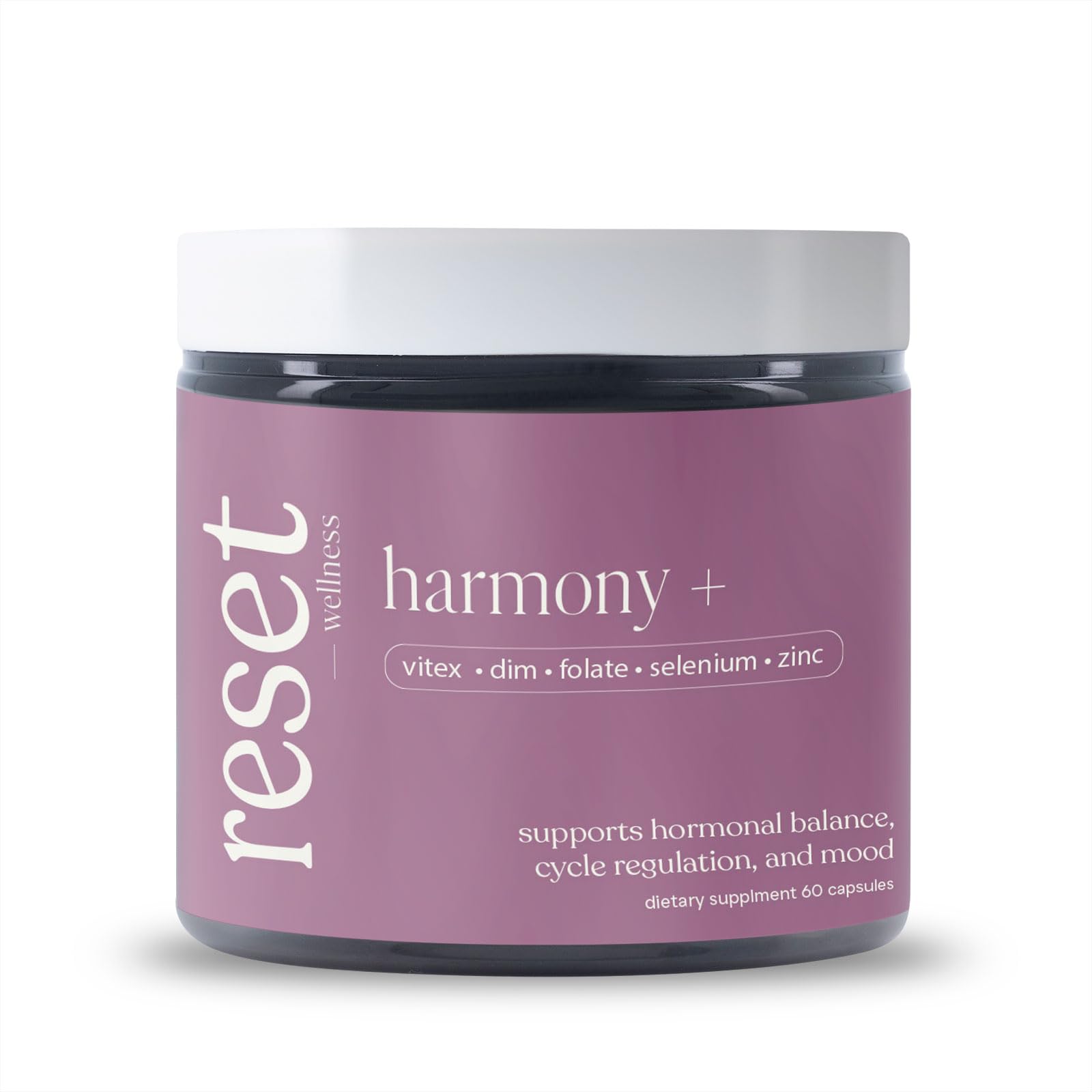 reset wellness Harmony+ | Vitex, DIM, Soy Isoflavones, Methylfolate & Selenium | Supports Women’s Hormonal Balance, Cycle Regulation & Mood Stability | 60 Capsules reset wellness uk supplements