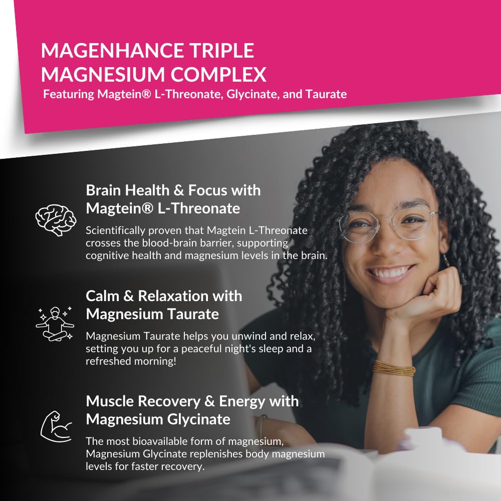 Intelligent Labs MagEnhance Magtein Magnesium Complex Supplement L-Threonate with Magnesium Glycinate and Taurate, 90 Capsules Intelligent Labs uk supplements