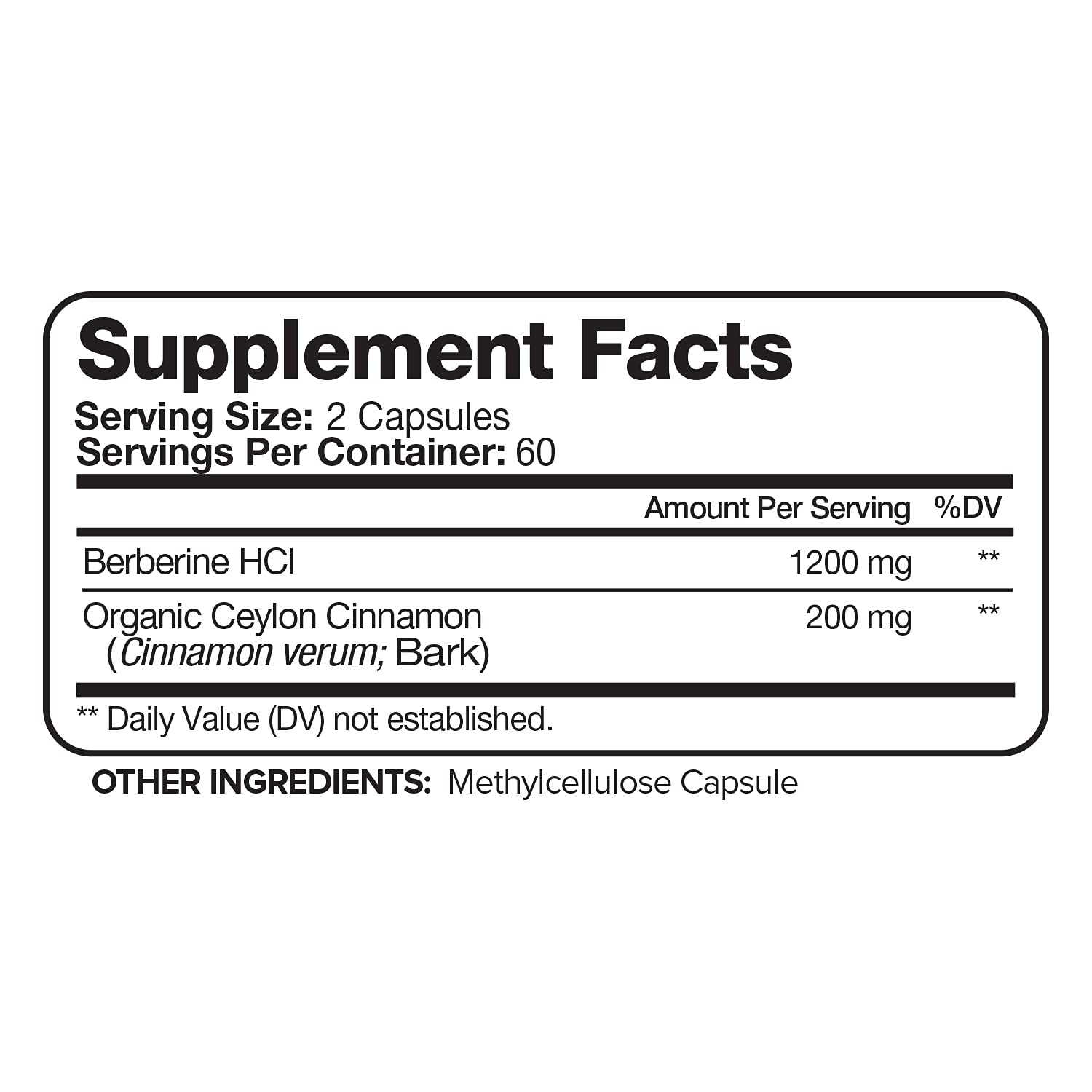Nutrivein Premium Berberine HCL 1200mg Plus Organic Ceylon Cinnamon - 120 Capsules Nutrivein uk supplements