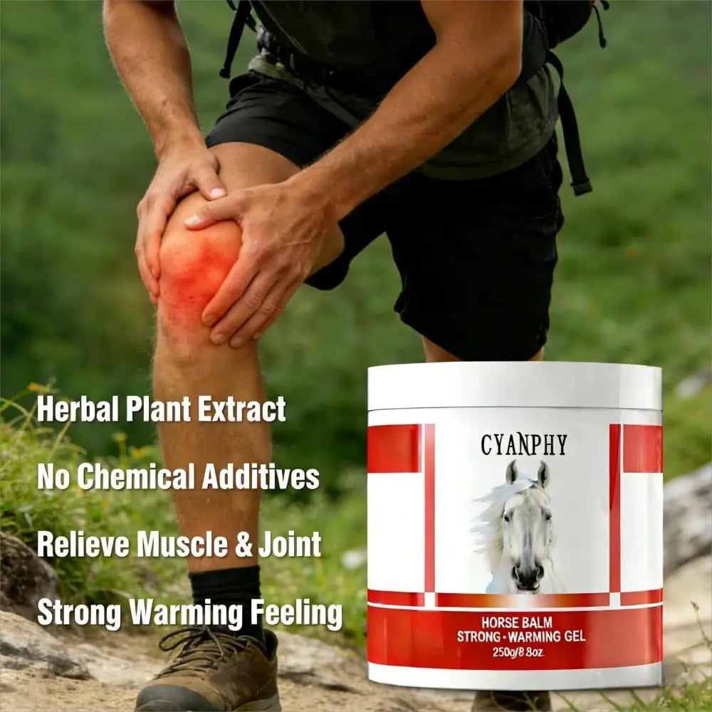 CYANPHY 250g Unisex Adult Extra Strong Horse Balm Joint Massage Cream with Fresh Scent for Muscle & Joint Massage Body for Warming Massage Gel for Hands, Feet, Legs, Knees, Waist for People CYANPHY uk supplements
