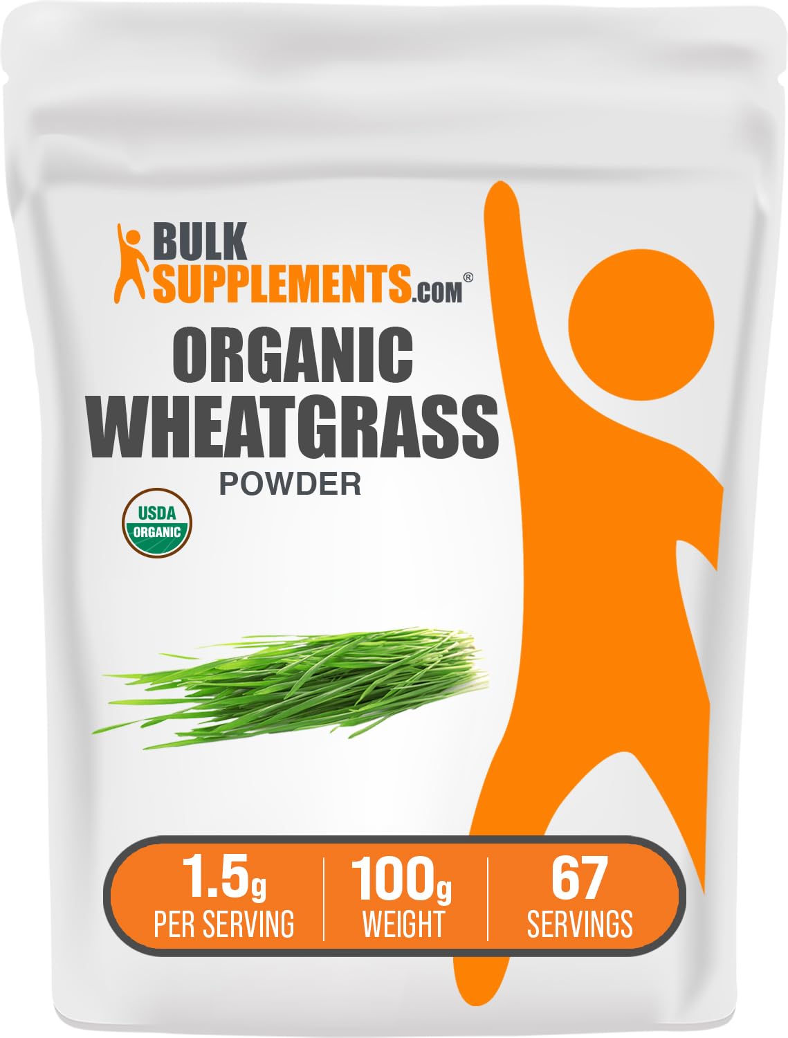 BulkSupplements.com Organic Wheatgrass Powder - Organic Super Greens Powder, Superfoods Supplement - Vegan & Gluten Free, 1.5g per Serving, 100g (3.5 oz) (Pack of 1) BulkSupplements uk supplements
