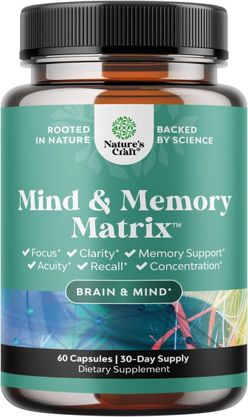 Advanced Brain Supplement for Memory and Focus - Nootropics Brain Support Supplement with Memory and Focus Vitamins for Adults of All Ages - for Brain Fog Clarity Energy and Recall - 60 Count Natures Craft uk supplements