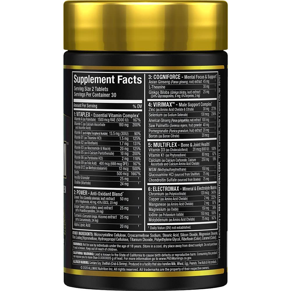 ALLMAX Nutrition Premium Vitaform, Performance Vitamin for Men, 60 Tablets ALLMAX uk supplements
