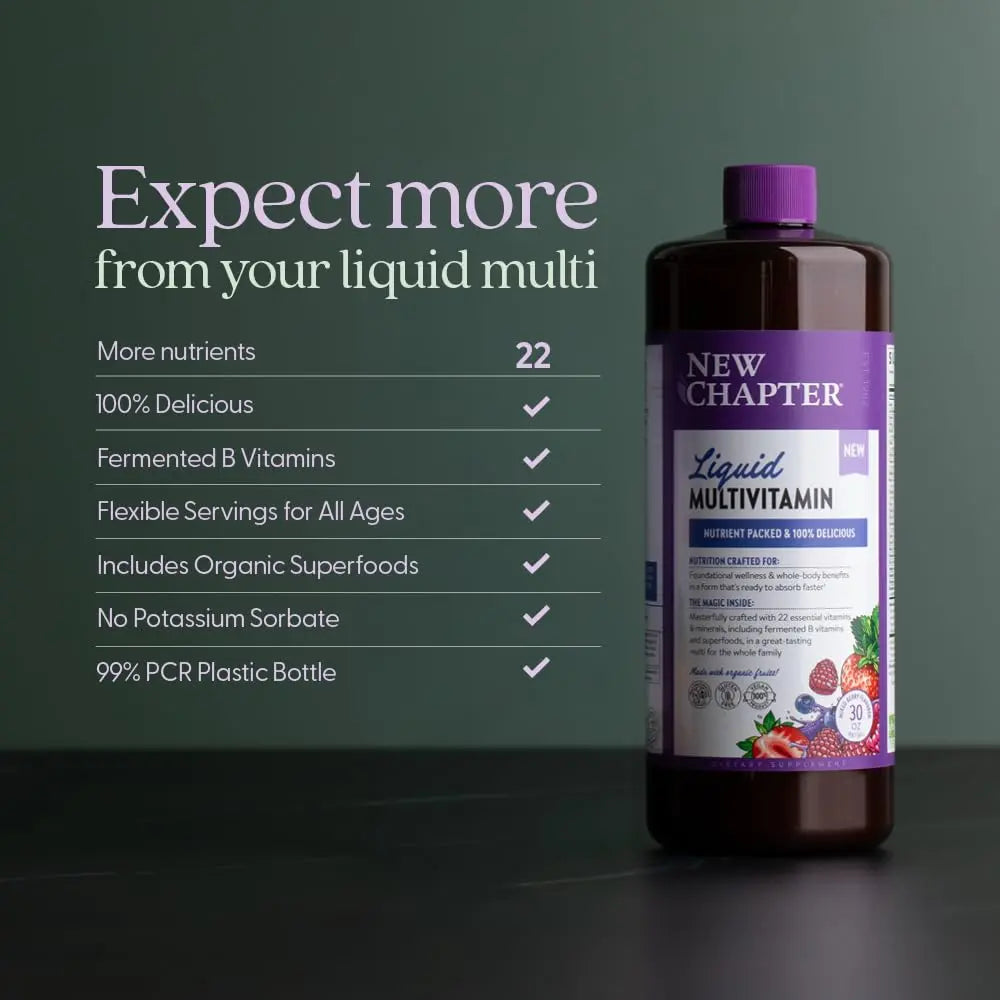 New Chapter Liquid Multivitamin + Mineral Supplement for Whole-Body Benefits, 100% Delicious Multivitamin for Adults New Chapter uk supplements