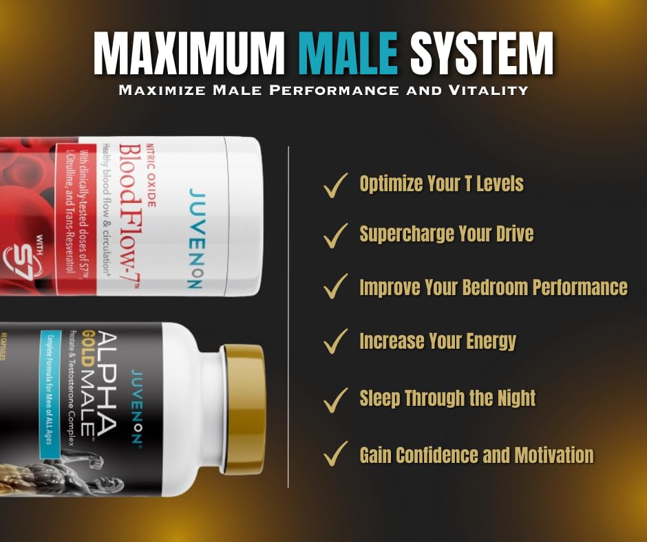 Juvenon Maximum Male BloodFlow-7 Nitric Oxide Supplement with Nitrosigine + Alpha Gold Male Juvenon uk supplements