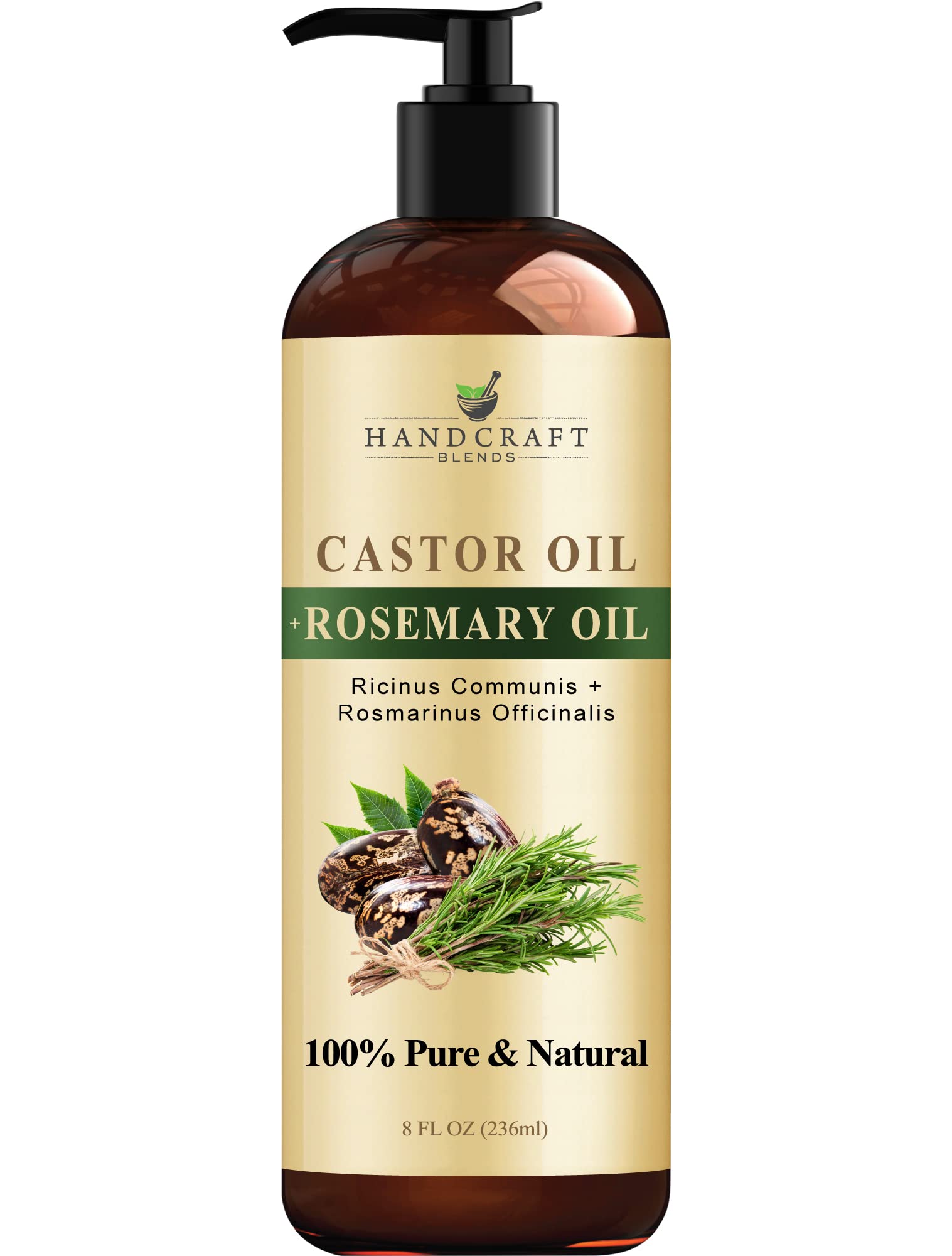 Handcraft Blends Castor Oil with Rosemary Oil for Hair Growth, Eyelashes, Eyebrows Handcraft Blends uk supplements