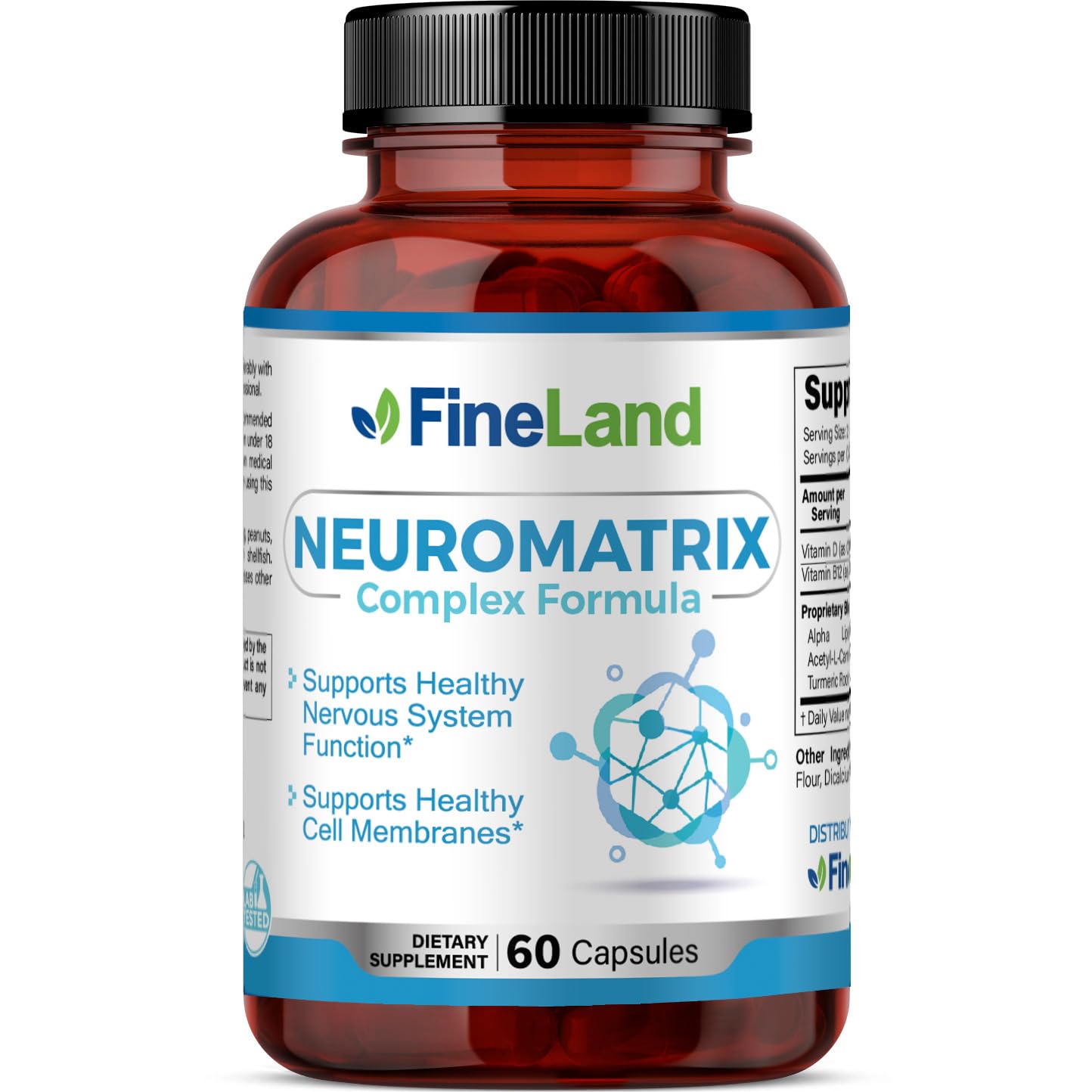 FineLand NEUROMATRIX Complex Formula, Advanced Cognitive and Nerve Support Supplement, High Potency Vitamin B12, Alpha Lipoic Acid and Acetyl-L-Carnitine, 60 Capsules FineLand uk supplements