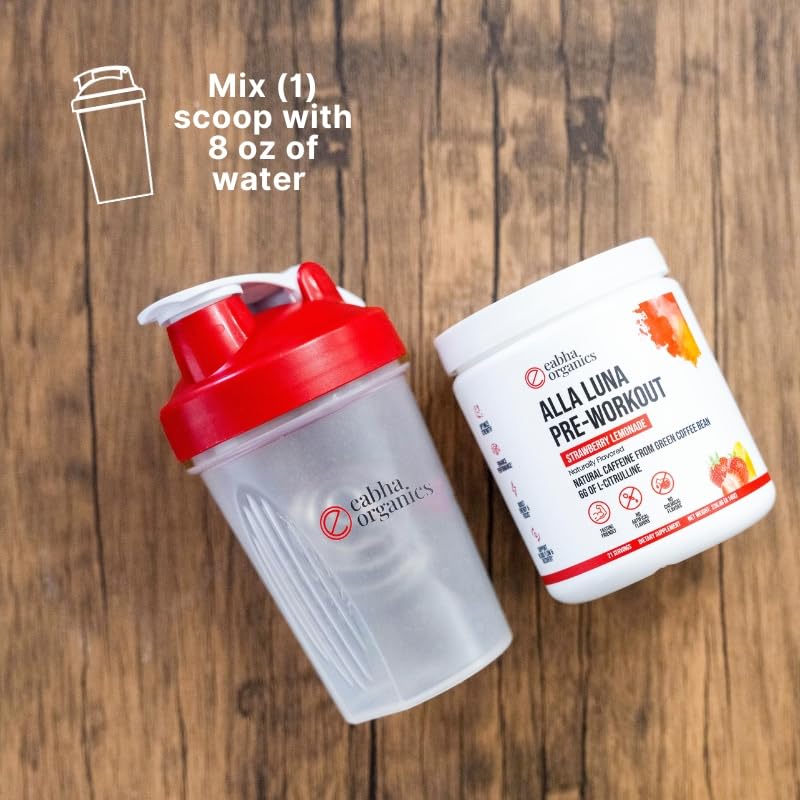 Eabha Organics Alla Luna Pre-Workout - Strawberry Lemonade - to Support Energy, Focus Eabha Organics uk supplements
