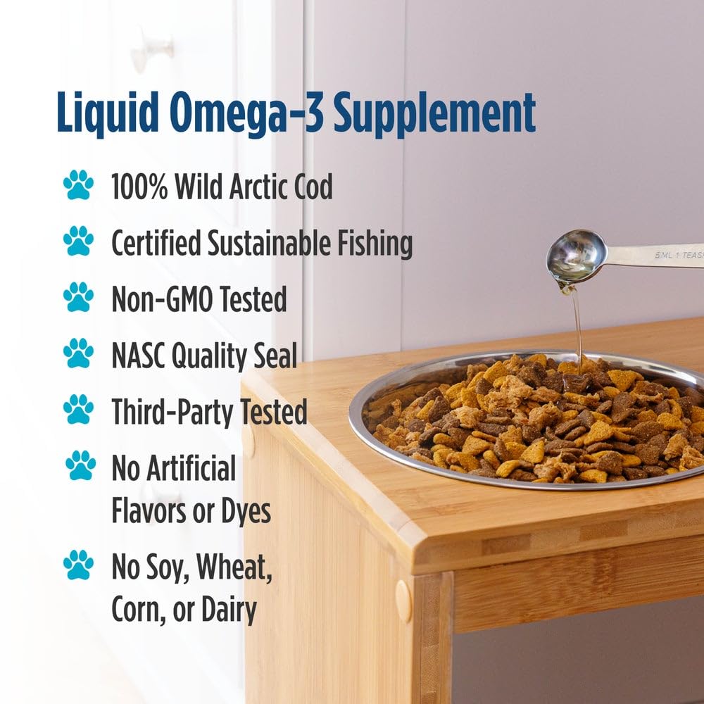 Nordic Naturals Pet Cod Liver Oil, Unflavored - 16 oz - 1048 mg Omega-3 Per Teaspoon - Fish Oil for Dogs with EPA & DHA - Promotes Skin, Coat, & Immune Health Nordic Naturals uk supplements
