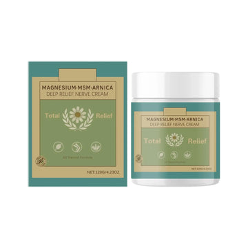 HANGWON Total Relief Magnesium Soothing Cream Advanced nerve Comfort with Arnica, Menthol, MSM,Fast-Absorbing for Relief Joint, Feet, Hands, Legs, Muscles, and Waist, Natural Ingredient -4floz/114g HANGWON uk supplements
