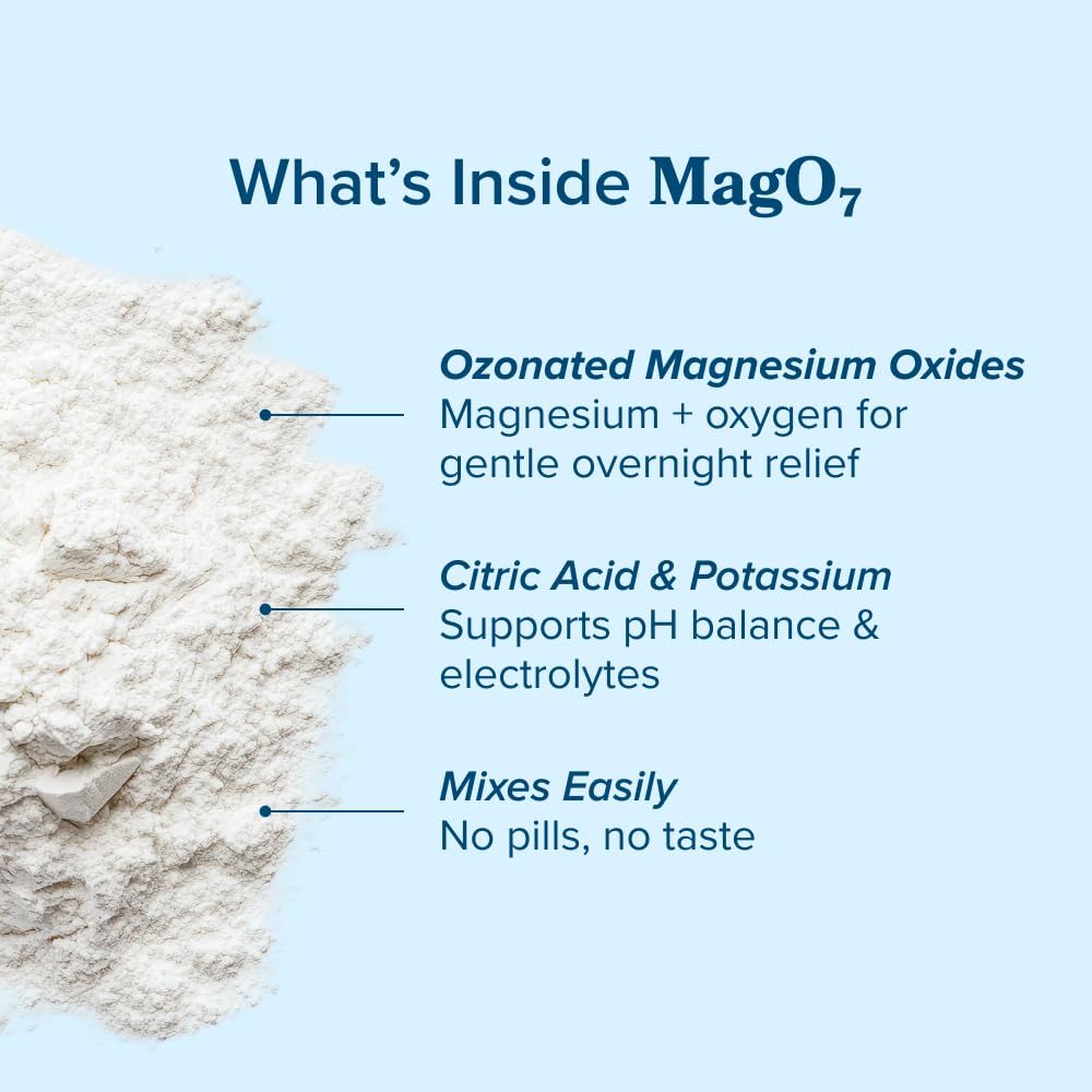 nbpure MagO7 - Natural Colon Cleanse & Detox Powder - Occasional Constipation Relief, Stool Softener, & Bloating Support for Men & Women - Ozonated Magnesium Oxide, 150 Gram nbpure uk supplements