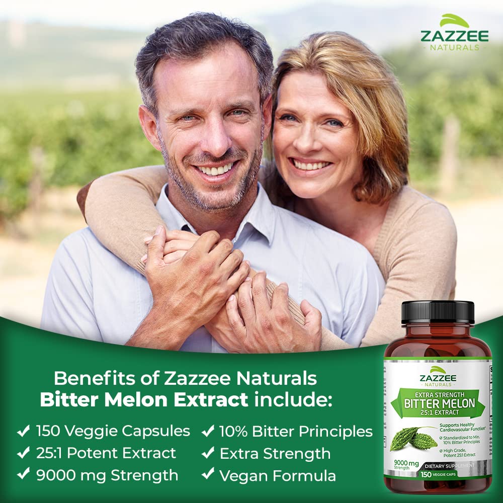 Zazzee Extra Strength Bitter Melon 25:1 Extract, 9000 mg Strength, 10% Bitter Principles Zazzee uk supplements
