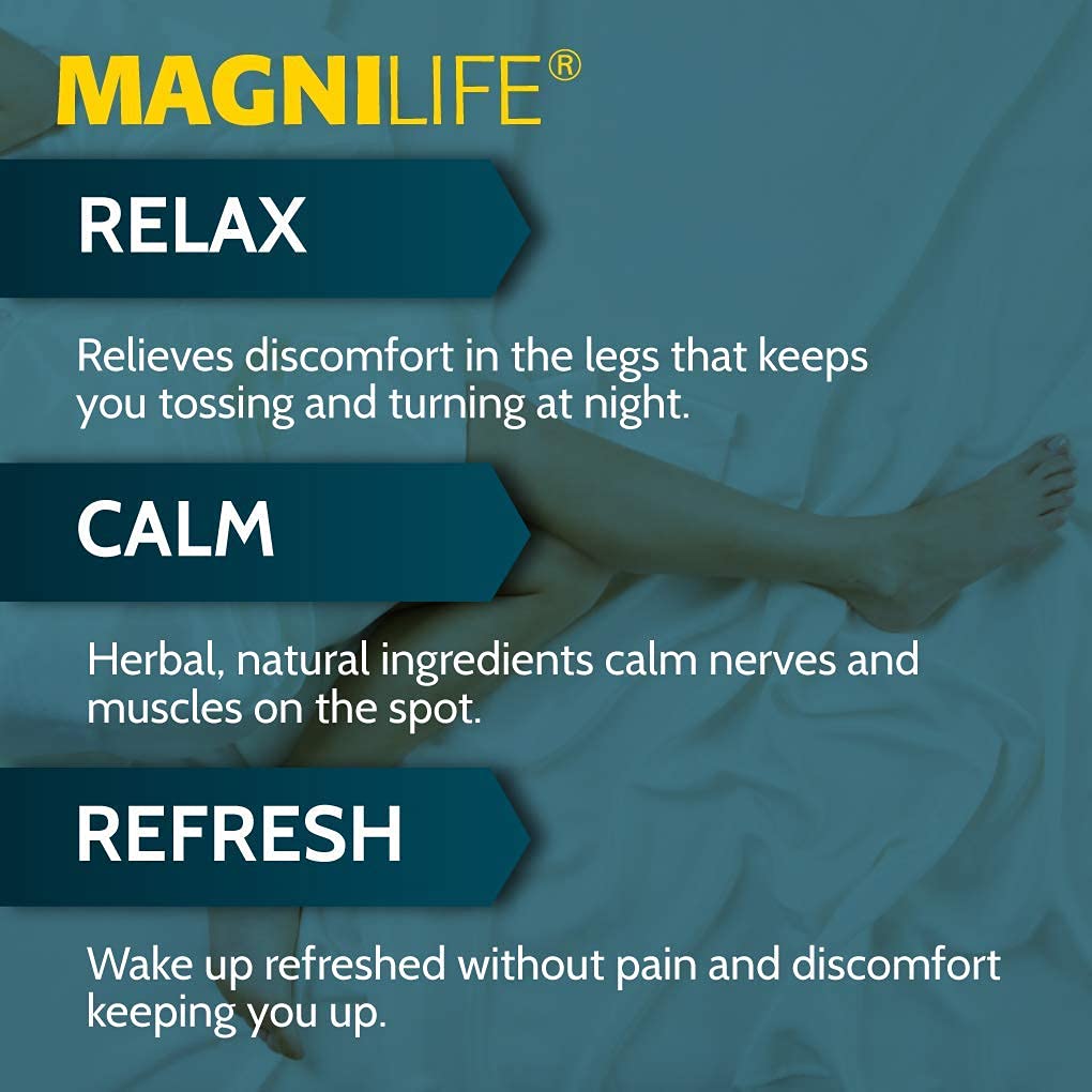 MagniLife Relaxing Leg Cream, Restless Legs, Deep Penetrating Topical for Pain, Naturally Soothe Cramping, Discomfort, and Tossing with Lavender and Magnesium - 4oz MagniLife uk supplements
