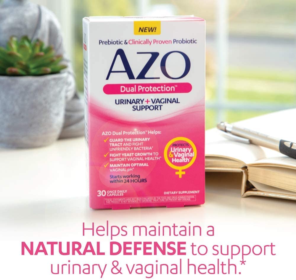 AZO Boric Acid Vaginal Suppositories, 30 Count + AZO Dual Protection, 30 Count, Urinary + Vaginal Support* AZO uk supplements