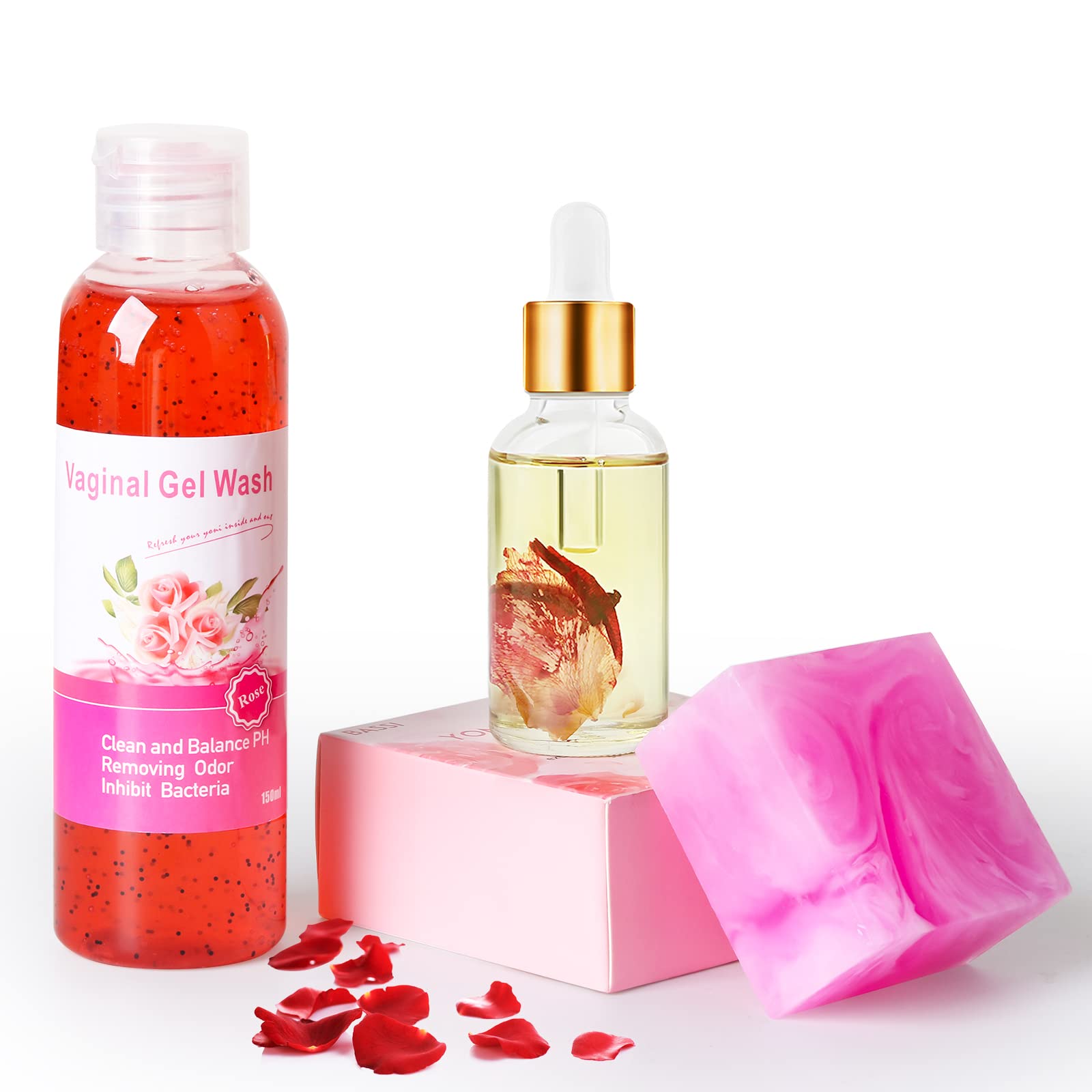 Feminine Wash & Yoni Oil & Yoni Soap Set for Women, Yoni Wash for Vaginal Ph Balance Remove Odor BASSI uk supplements