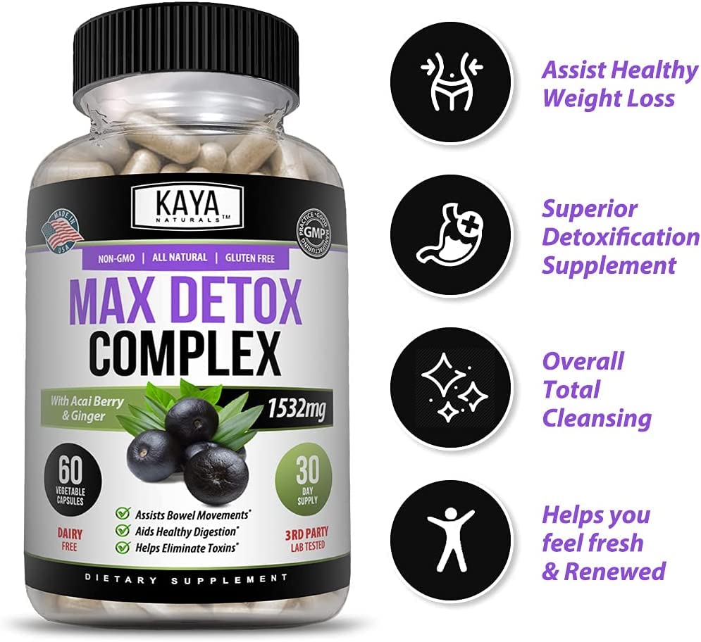 Kaya Naturals - Max Detox - 100% Natural, Healthy, Safe & New, Pure Herbal Ingredients Kaya Naturals uk supplements