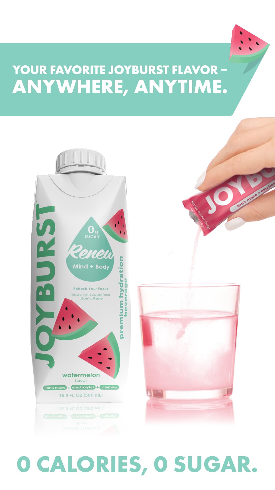 Joyburst Sugar Free Electrolytes Powder Packets, Instant Hydration Drink Mix Sticks, Variety Pack (10 Watermelon, 10 Strawberry Lemonade), Rehydrate On-The-Go JOYBURST uk supplements