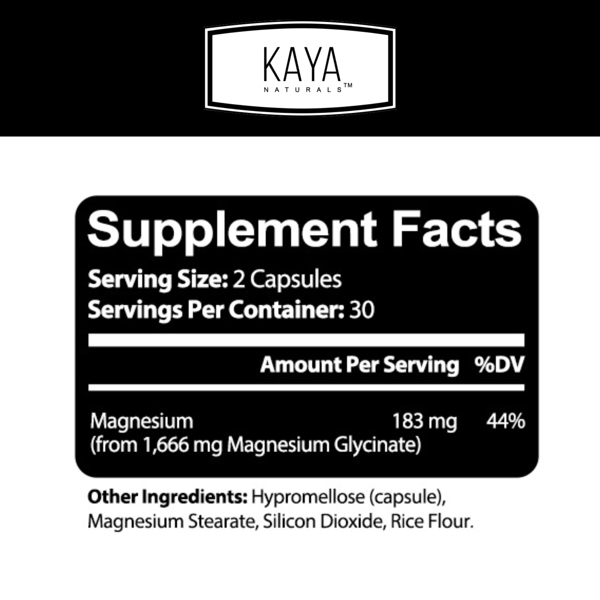 Kaya Naturals Cramp-A-Way Magnesium Glycinate 183mg (60 Count (Pack of 1) Kaya Naturals uk supplements