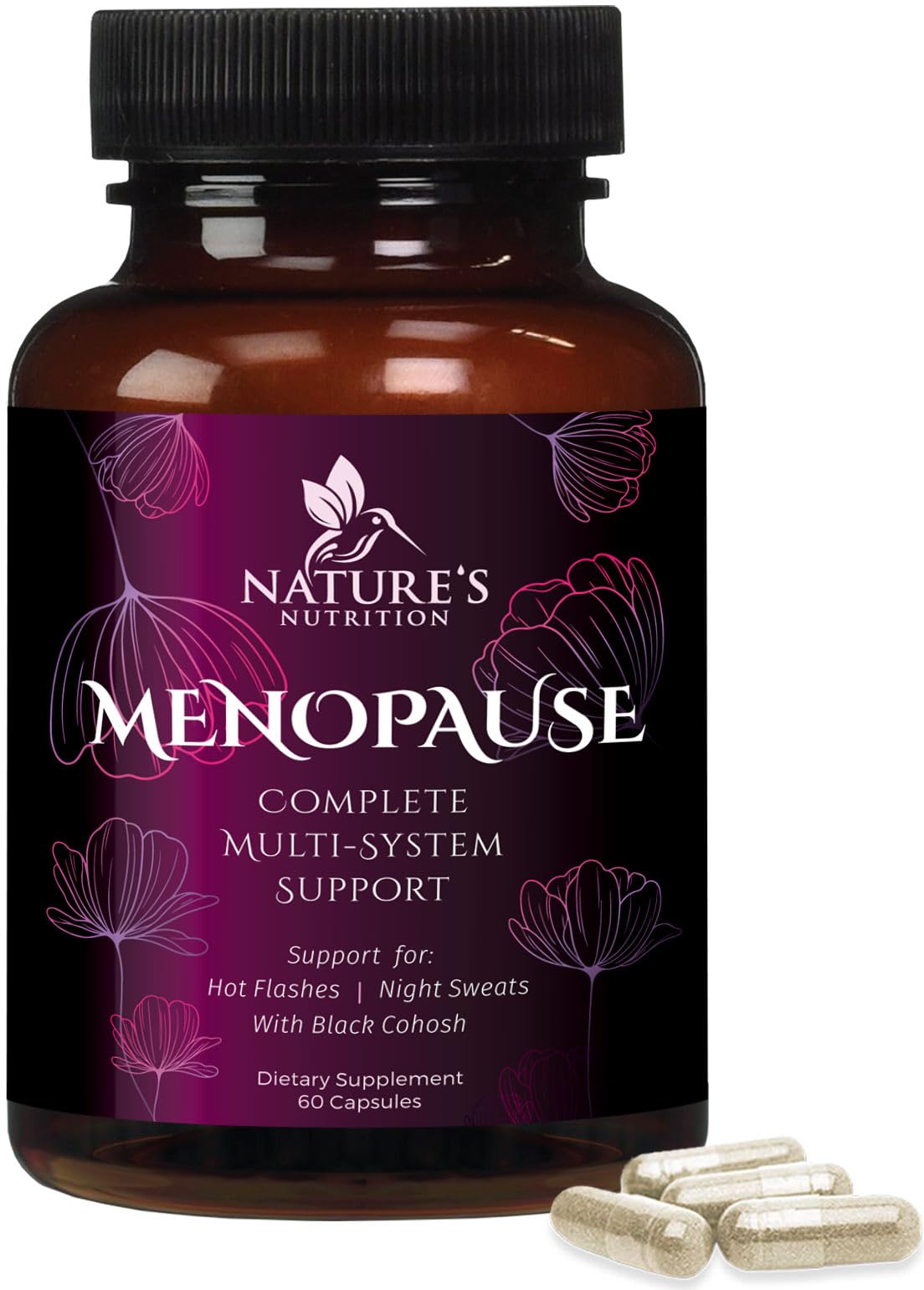 Menopause Supplements for Women - Complete Menopause Relief with Dong Quai & Black Cohosh - For Natural, Mild Hot Flash & Night Sweats - Hormone, Energy & Balance Support, Bottled in USA - 60 Capsules Nature's Nutrition uk supplements