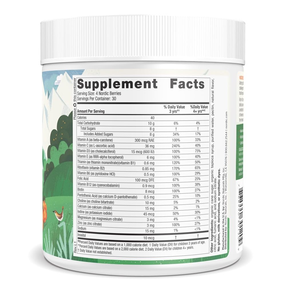 Nordic Naturals Nordic Berries, Citrus - 120 Gummy Berries - Great-Tasting Multivitamin for Ages 2+ - Growth, Development, Optimal Wellness - Non-GMO, Vegetarian - 30 Servings Nordic Naturals uk supplements