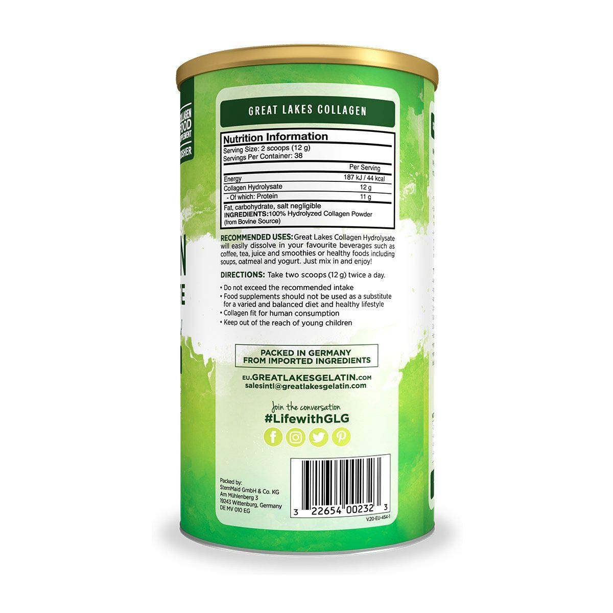 Great Lakes Gelatin Collagen Hydrolysate, Grass-Fed Bovine Hydrolysed Collagen Peptides Protein Great Lakes Gelatin uk supplements